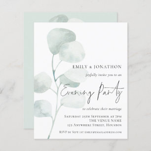 Budget Eucalyptus QR Wedding Evening Party Invite