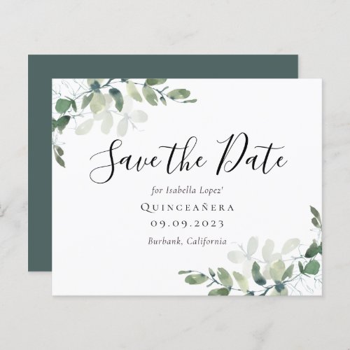 BUDGET Eucalyptus Quinceaera Save the Date