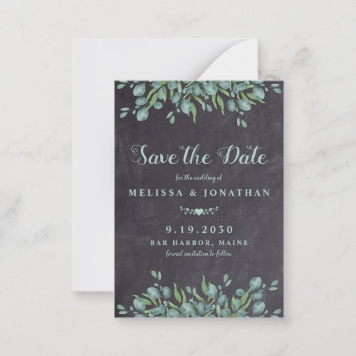 Budget Eucalyptus Rustic Save The Date Note Card