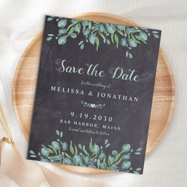 Budget Eucalyptus Rustic Save The Date Postcard (Creator Uploaded)