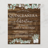 Budget Eucalyptus Rustic Wood Quinceanera (Front)