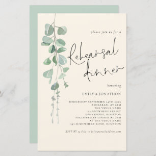 Budget Eucalyptus Sage Cream Rehearsal Dinner