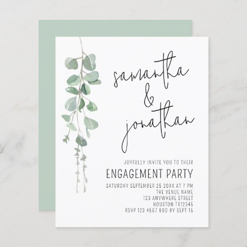 Budget Eucalyptus Script Engagement Invite