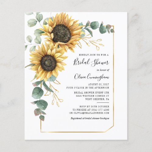 Budget Eucalyptus Script Floral Bridal Shower