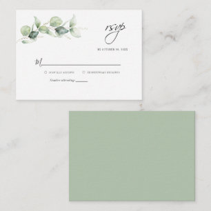 Budget Eucalyptus Succulent Wedding RSVP Card