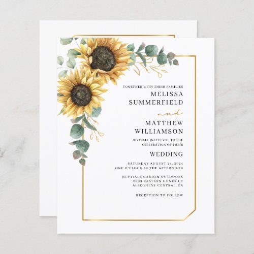 Budget Eucalyptus Sunflower Wedding and Details
