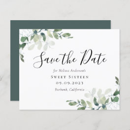 BUDGET Eucalyptus Sweet Sixteen Save the Date
