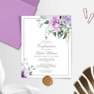 Budget Eucalyptus Violet Confirmation Invitation