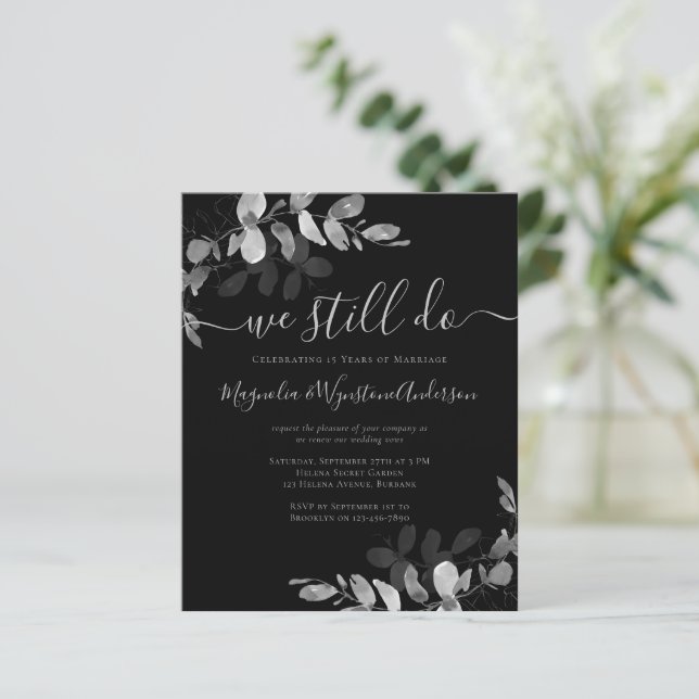 Budget Eucalyptus Vow Renewal Invitation (Standing Front)