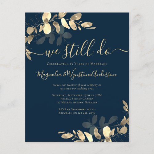 Budget Eucalyptus Vow Renewal Invitation