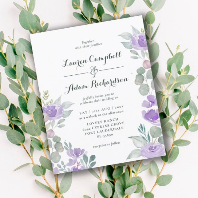 Budget Eucalyptus Watercolor Purple Wedding (Creator Uploaded)