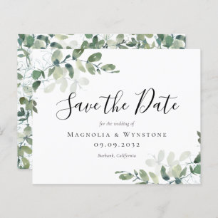 BUDGET Eucalyptus Watercolor Wedding Save The Date