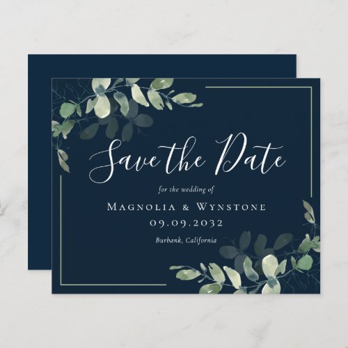 BUDGET Eucalyptus Watercolor Wedding Save The Date