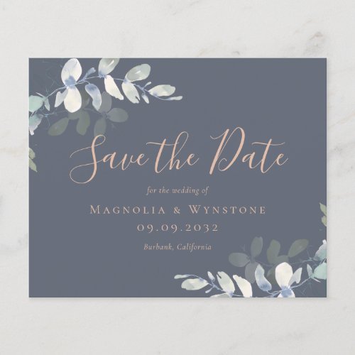 BUDGET Eucalyptus Watercolor Wedding Save The Date