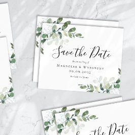 BUDGET Eucalyptus Watercolor Wedding Save The Date