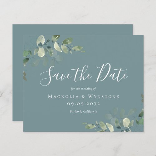 BUDGET Eucalyptus Watercolor Wedding Save The Date