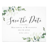 BUDGET Eucalyptus Watercolor Wedding Save The Date Flyer (Front)