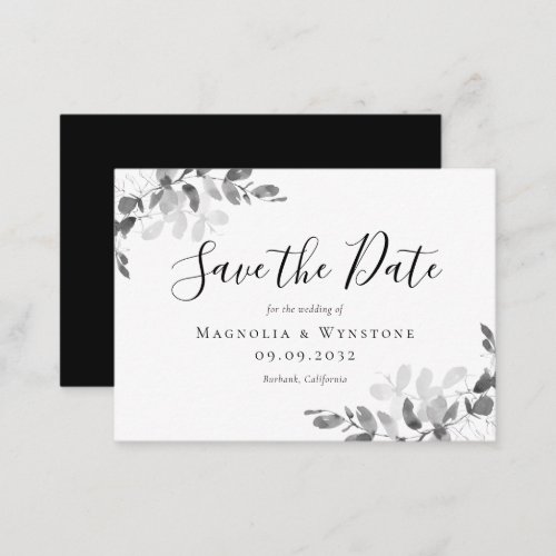 BUDGET Eucalyptus Watercolor Wedding Save The Date Note Card