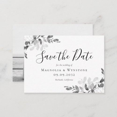 BUDGET Eucalyptus Watercolor Wedding Save The Date Note Card