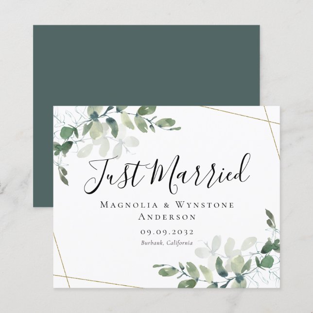 BUDGET Eucalyptus Wedding Announcement (Front/Back)