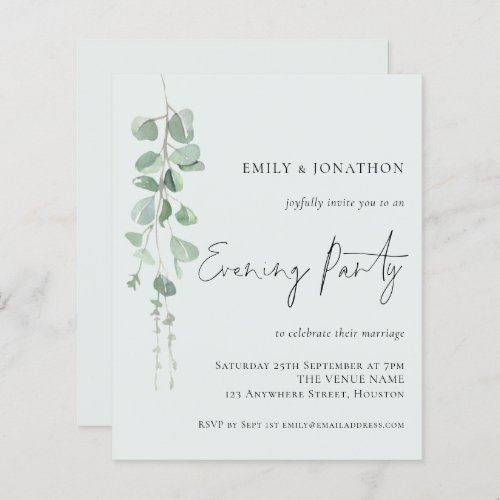 Budget Eucalyptus Wedding Evening Party Mint