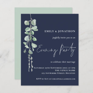 Budget Eucalyptus Wedding Evening Party Navy Blue