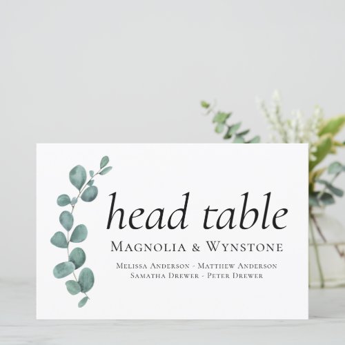 BUDGET Eucalyptus Wedding Head Table Sign