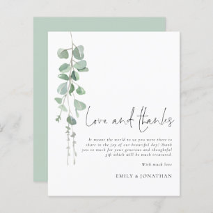 BUDGET Eucalyptus Wedding Love Thanks Thank You