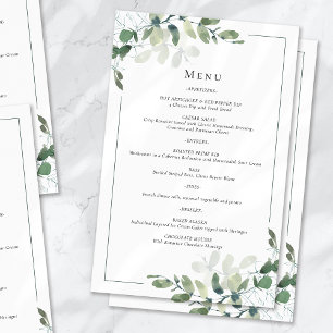 BUDGET Eucalyptus Wedding Menu