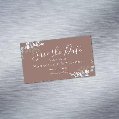 BUDGET Eucalyptus Wedding Save The Date Business Card Magnet