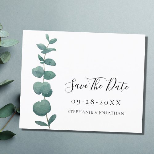 Budget Eucalyptus Wedding Save The Date Card