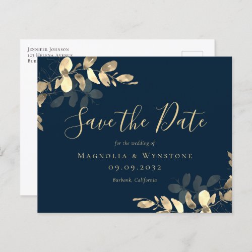 BUDGET Eucalyptus Wedding Save The Date Postcard