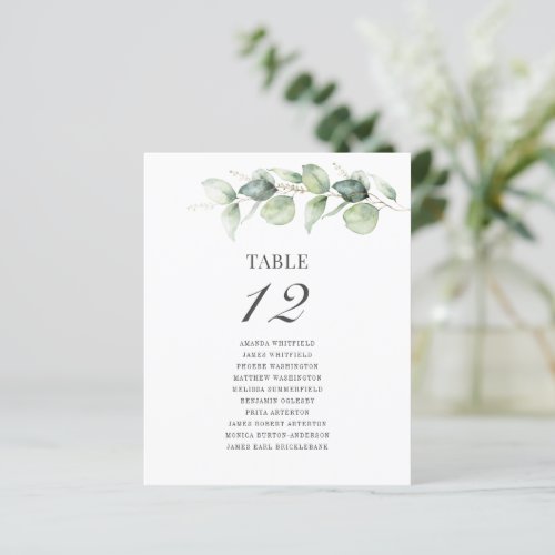 Budget Eucalyptus Wedding Seating Table Number
