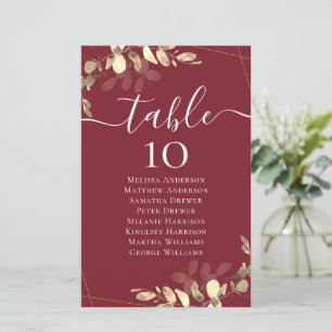 BUDGET Eucalyptus Wedding Table Seating Chart