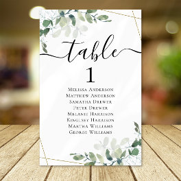 BUDGET Eucalyptus Wedding Table Seating Chart