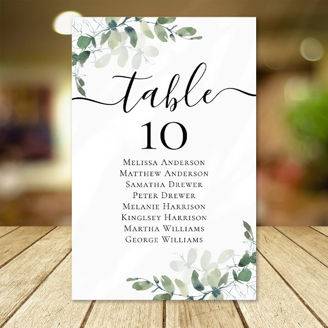 BUDGET Eucalyptus Wedding Table Seating Chart (Creator Uploaded)