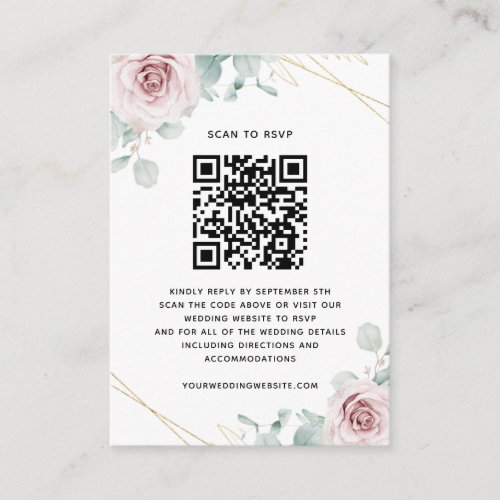 Budget Eucalyptus Wedding Website RSVP QR Code Enc Enclosure Card