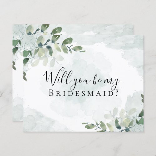 BUDGET Eucalyptus Will You be My Bridesmaid Card