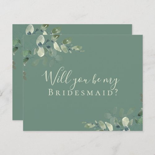 BUDGET Eucalyptus Will You be My Bridesmaid Card