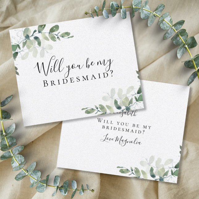 BUDGET Eucalyptus Will You be My Bridesmaid? Card (Creator Uploaded)