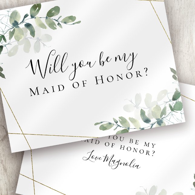 BUDGET Eucalyptus Will You be My Maid of Honor? (Creator Uploaded)