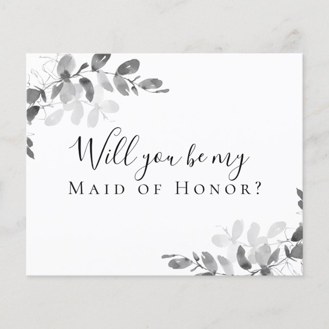 BUDGET Eucalyptus Will You be My Maid of Honor? (Front)