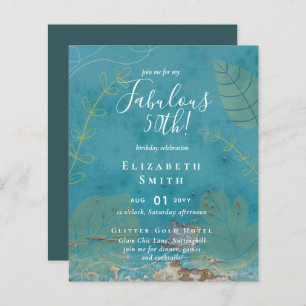 BUDGET Fabulous 50th Birthday Glam Chick Invitenis