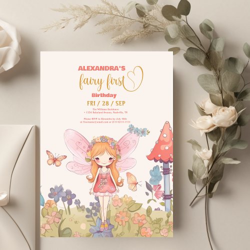 Budget Fairy First Enchanted Woodland 1st Birthday Flyer