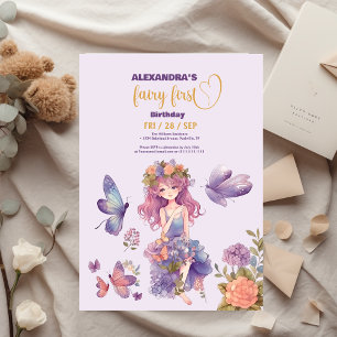 Budget Fairy First Enchanted Woodland 1st Birthday Flyer