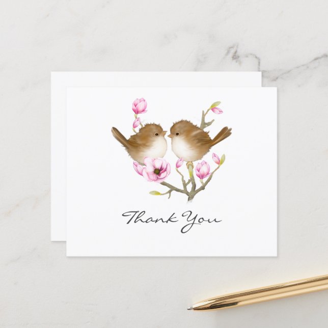 Budget Fairy Wren Bird All Occasion Thank You Card (Front/Back In Situ)