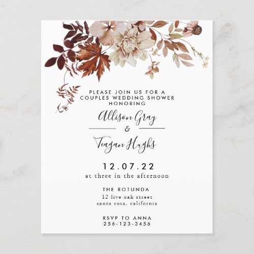 BUDGET Fall Couples Shower Invitation Flyer