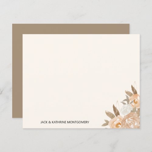 Budget Fall Floral Elegant Personalized Note Card