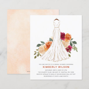 Budget Fall Floral Wedding Dress Bridal Shower