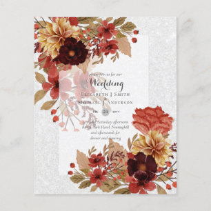 BUDGET FALL Floral Wedding Invitations - Dusky Flyer